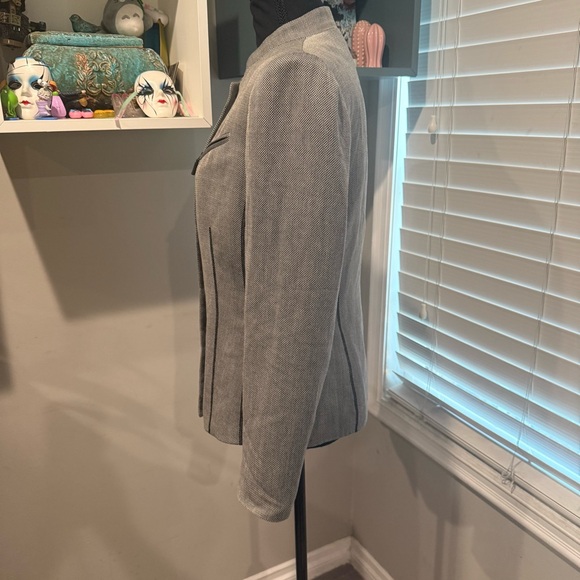 Ann Klein Suits Gray‎ houndstooth Blazer - Picture 2 of 5